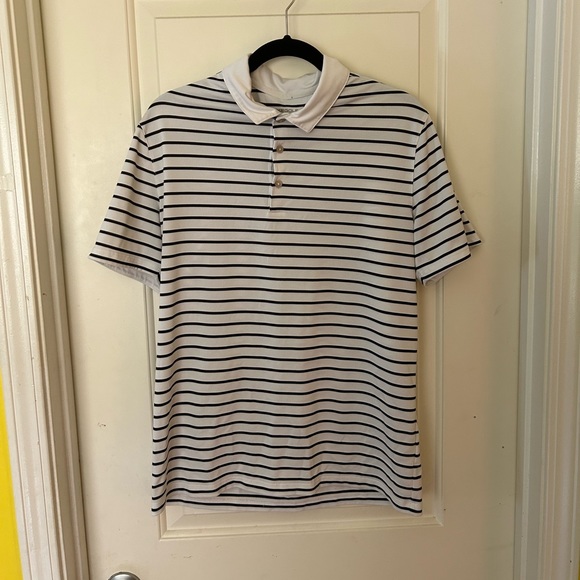 Nike Golf Polo - White with black stripes MEDIUM - Picture 1 of 4
